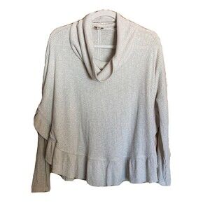 Postmark Anthropologie Womens Size XS Beige Gold Cowl Neck Pullover Sweater Top
